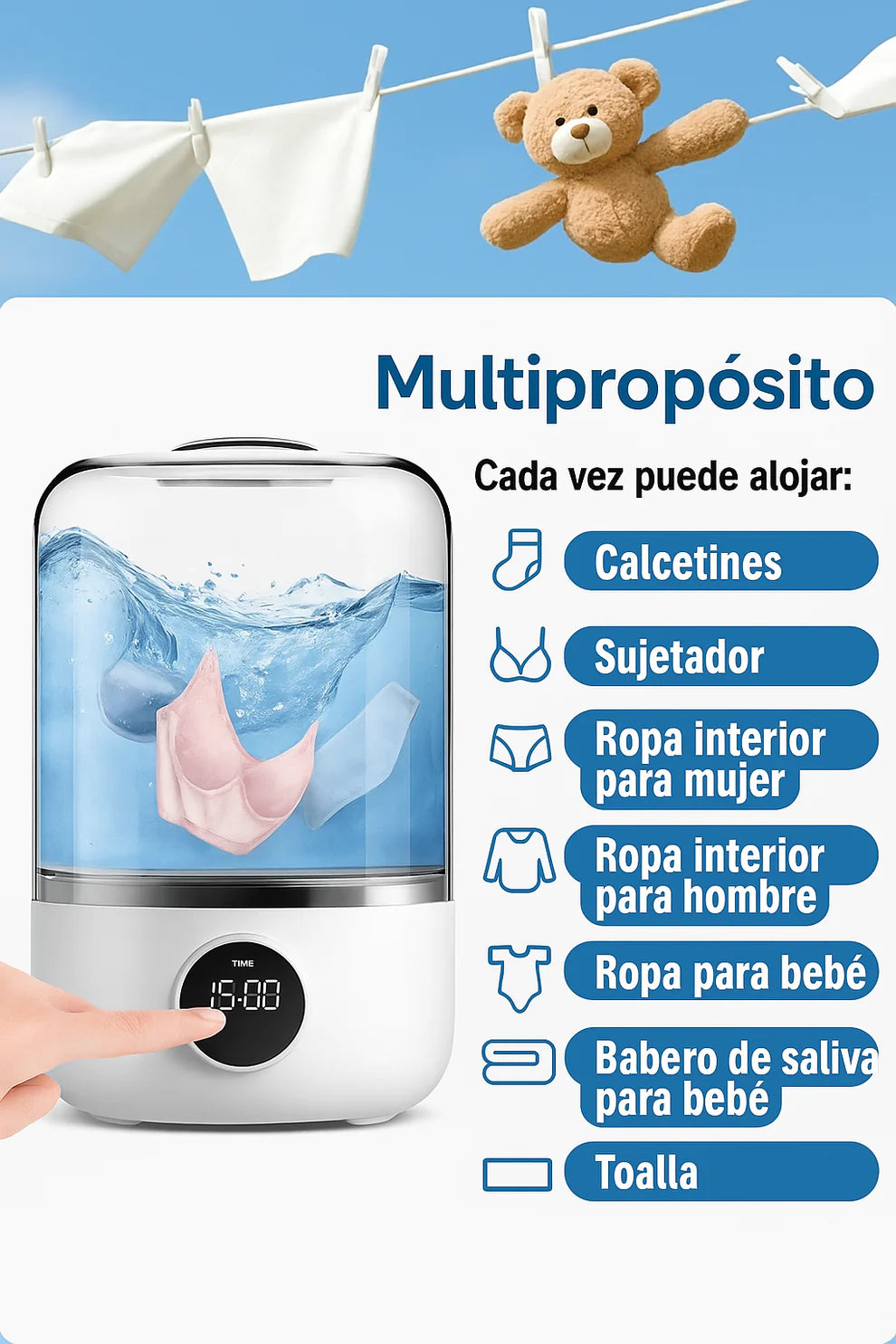 Mini lavadora portátil